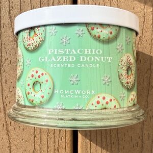 🆕PISTACHIO GLAZED DONUT HOMEWORX BY HARRY SLATKIN 4-WICK 14oz CANDLE NWTS!